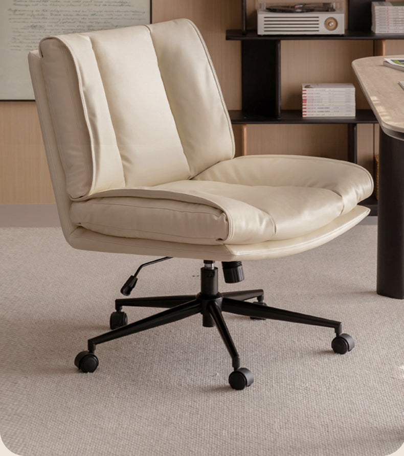 Organic Leather Soft Book Rotating Lift Chair Cream Style