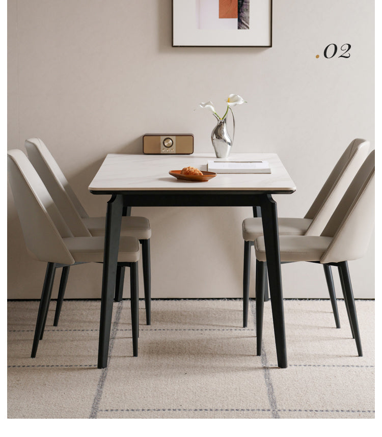 Solid Rubberwood Modern Minimalist Rock Board Dining Table