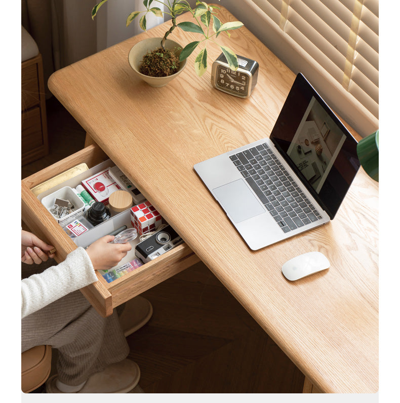 Oak Solid Wood Telescopic Office Desk