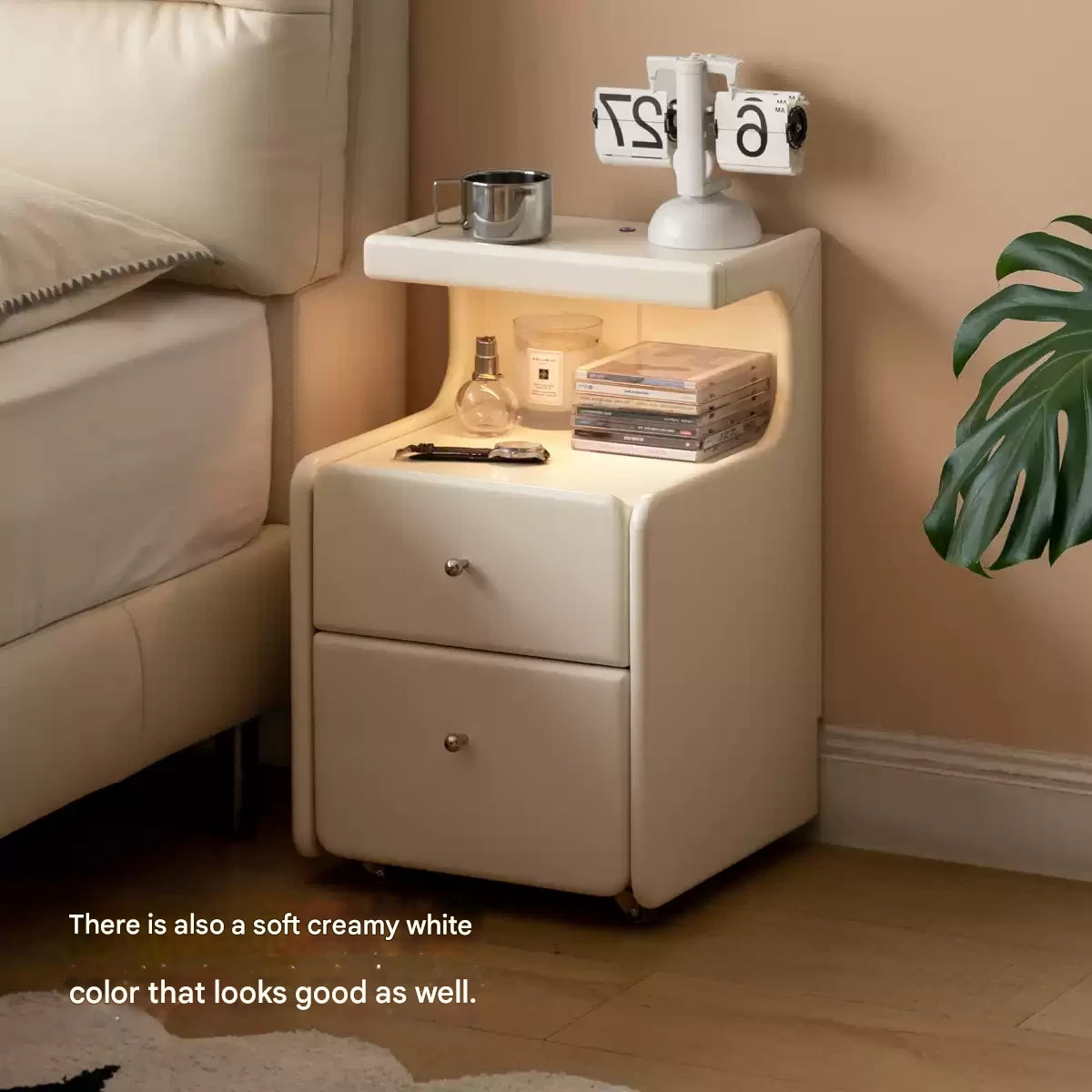 Rubber Solid Wood Multi Functional Nightstand