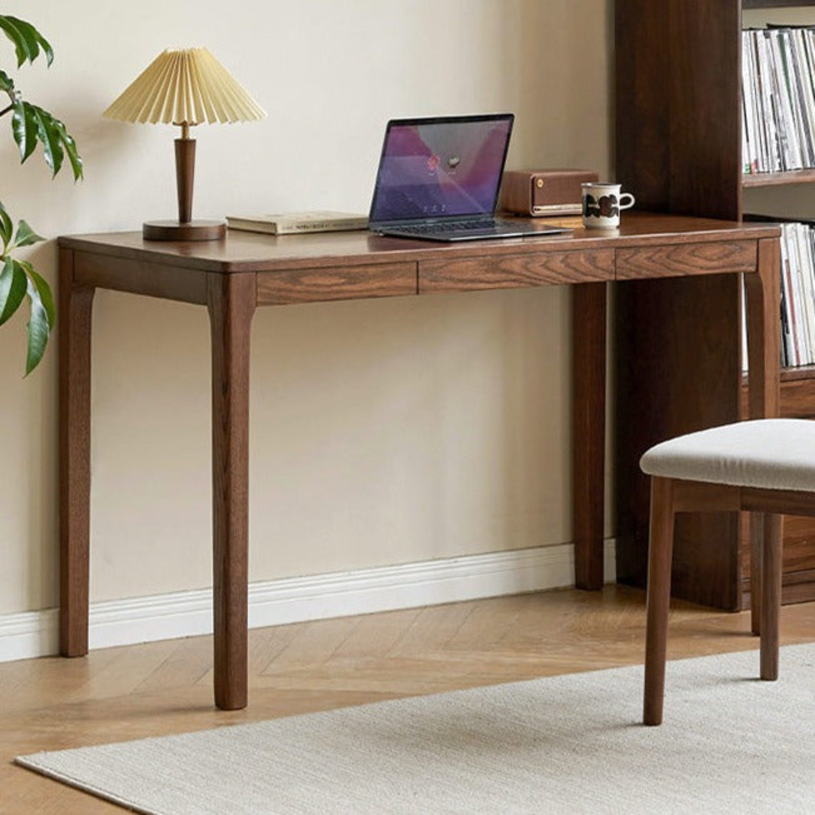 Oak, Beech Solid Wood Walnut Color Office Desk