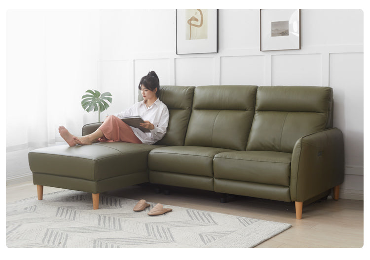 First-layer yellow cowhide leather sofa