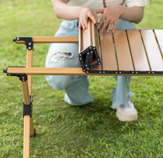 Aluminum alloy folding portable egg roll table