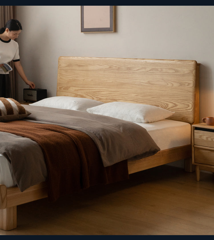 Ach Solid Wood Modern Simple Luminous Bed