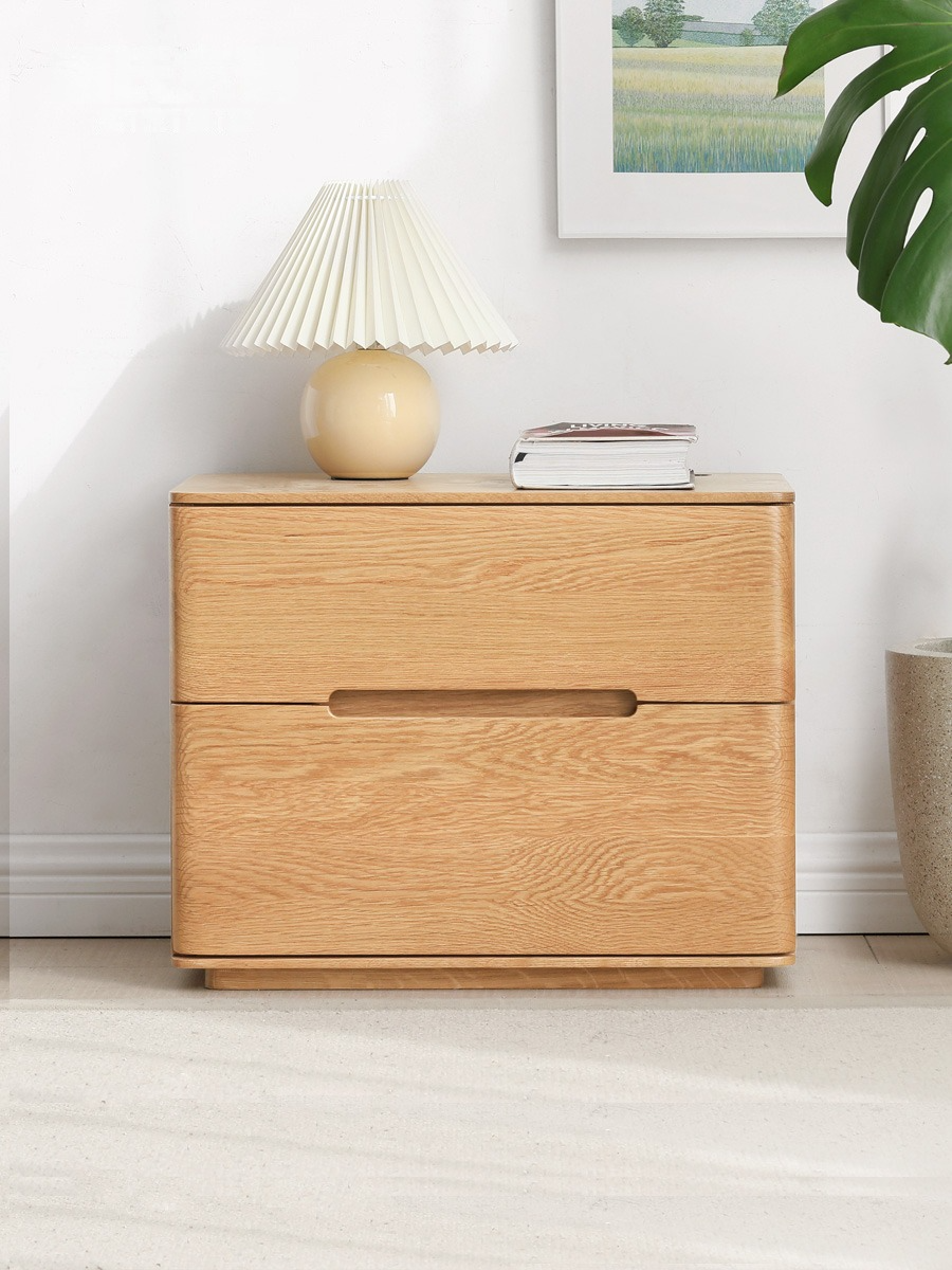 Oak solid wood nightstand Nordic "