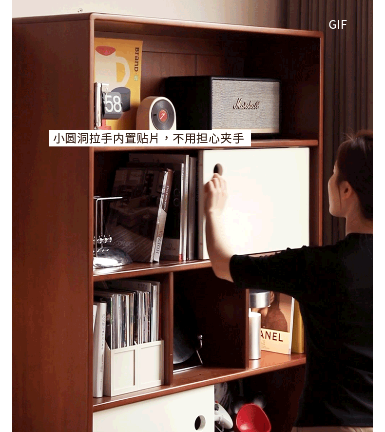 Poplar, Cherry Solid Wood Ancient Style Bookcase