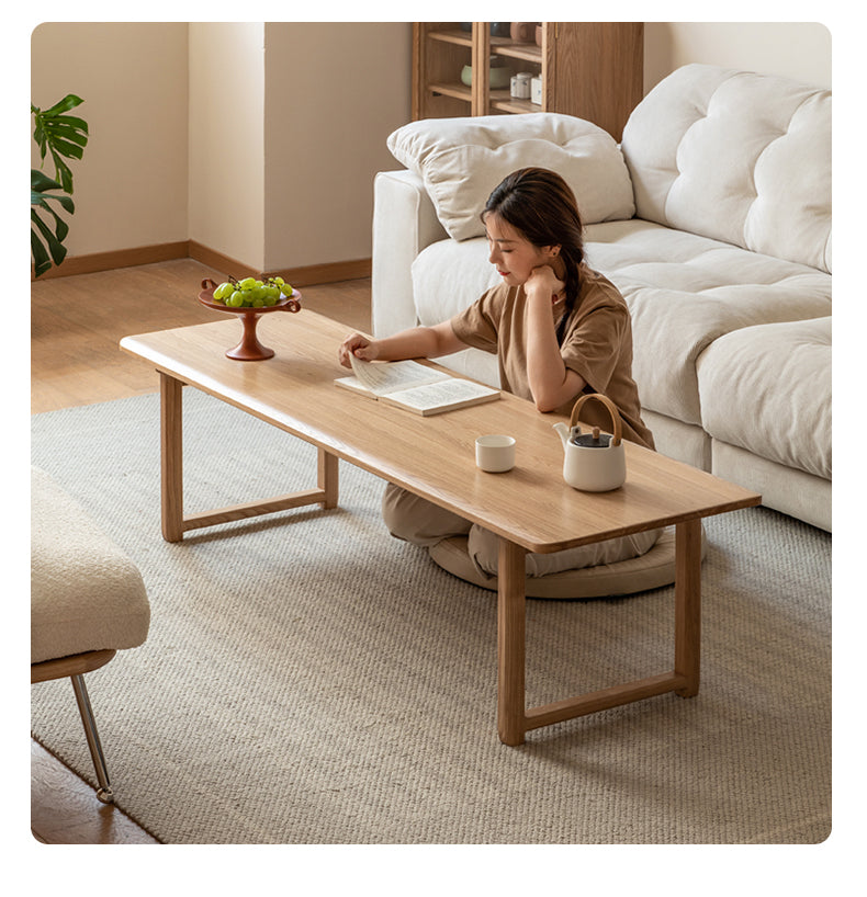 Ash solid wood tatami short tea table,