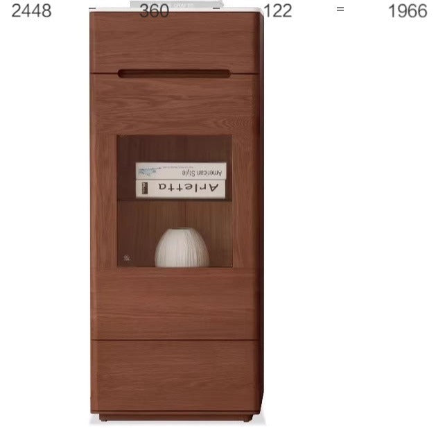 Oak solid wood rock slab side cabinet -