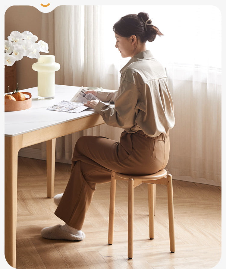 Beech solid wood stackable stools