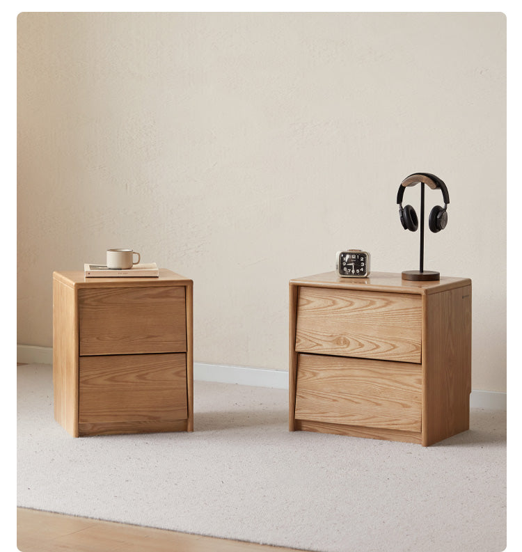 Oak, Ash Solid Wood Bedside Table,