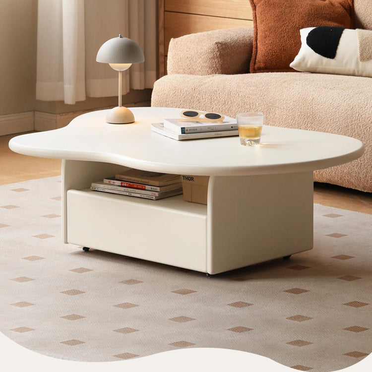 Poplar Solid Wood Cloud Cream Style Coffee Table