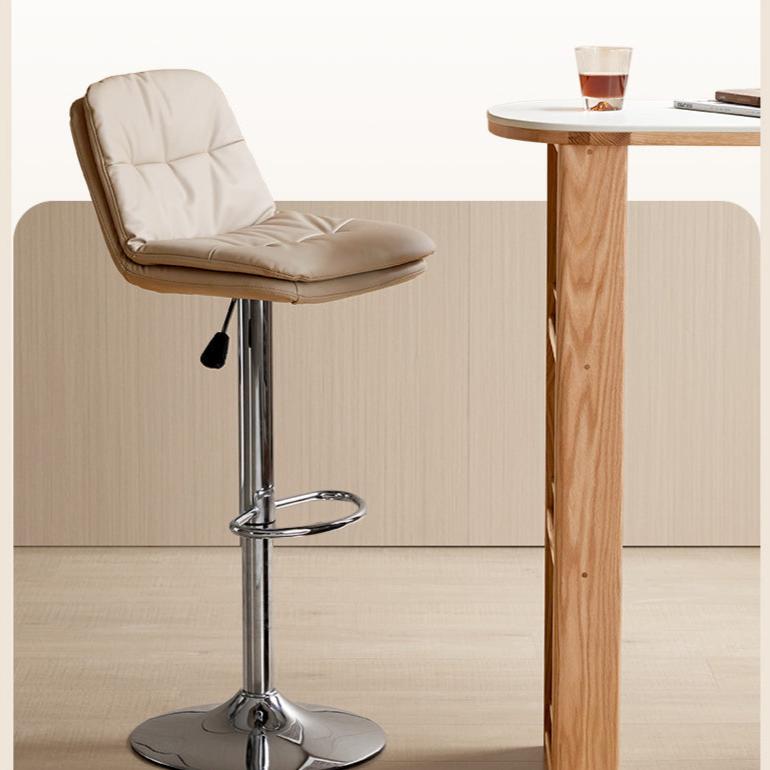 Organic Leather Modern Bar Chair