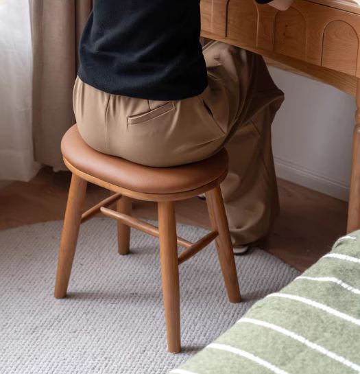 Ash, Cherry Solid Wood Dressing Stool