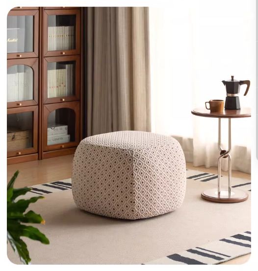 Modern fabric pouf, sofa stool and footrest