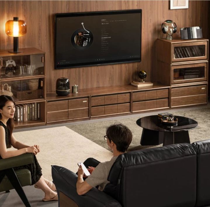 Black Walnut Solid Wood TV Cabinet with Modular Combination and Light Luxury Style
