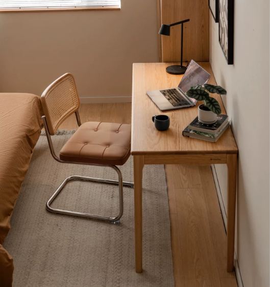 Oak, Beech Solid Wood Office Desk with drawers