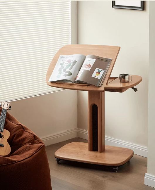 Cherry, Oak Solid Wood Elevating Desk Study Unit Mobile Desk