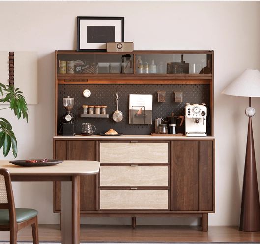 Black Walnut Solid Wood Ancient Style Buffet Cabinet