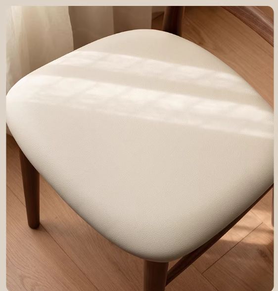 4 pcs -Black Walnut Solid Wood Dining Chair, Curved Back Scandinavian