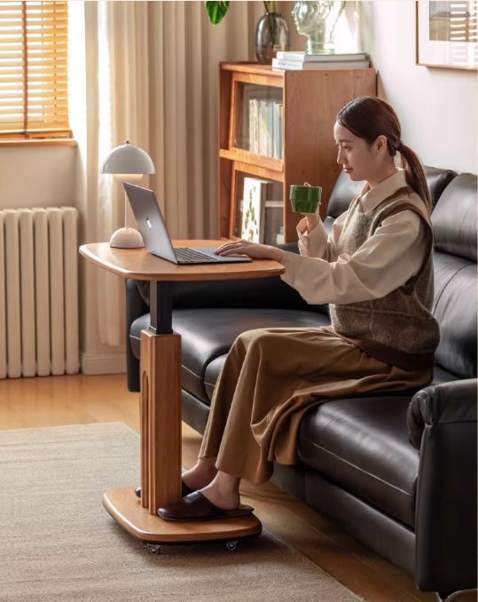 Cherry, Oak Solid Wood Lift Side Table