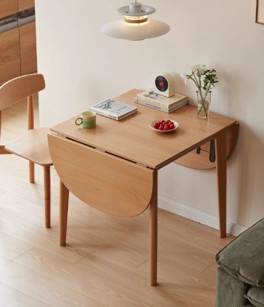 Beech Solid Wood Folding Dining Table