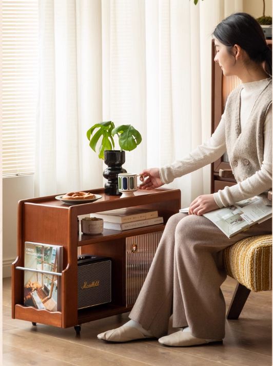 Oak, Poplar, Black Walnut Solid Wood Ancient Style Side Table