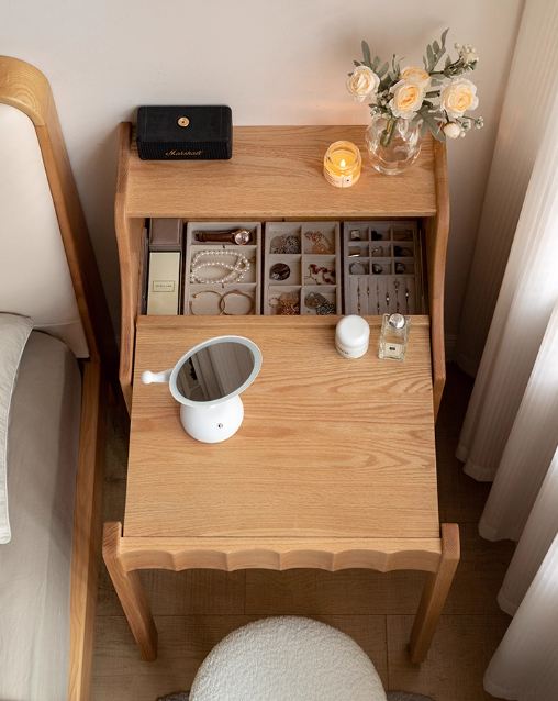 Oak Solid Wood Telescopic Vanity Table