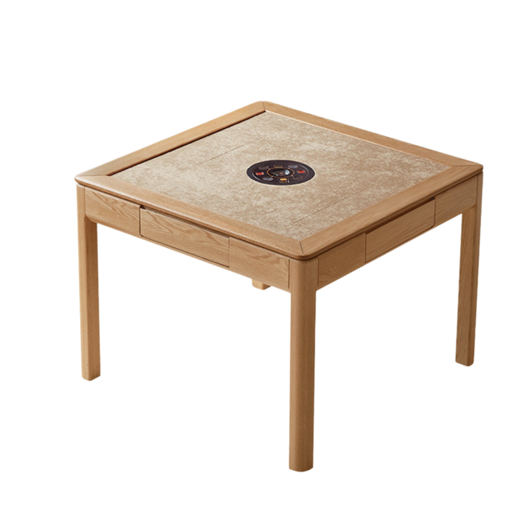 Oak Solid Wood Electric Mahjong Table