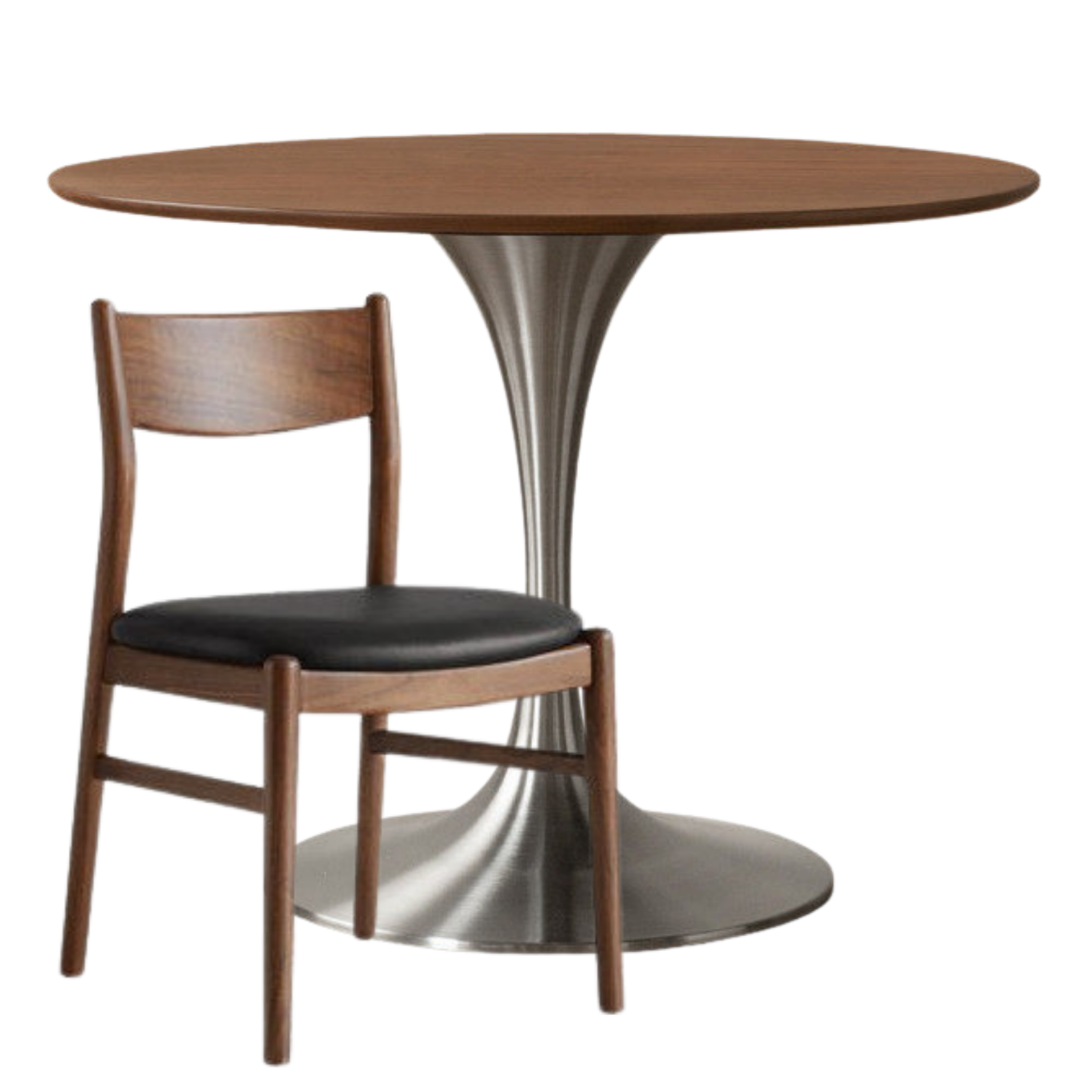 Black Walnut Solid Wood Dining Table Bauhaus Style