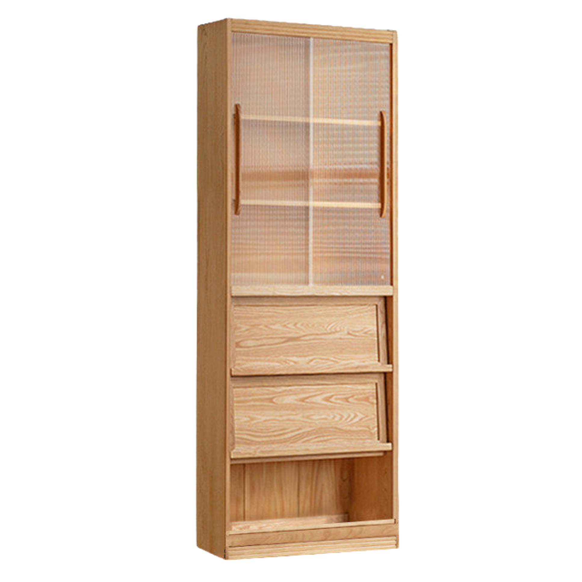 Ash, Oak, Cherry Solid Wood Bookshelf Integrated Wall-Mounted Minimalist