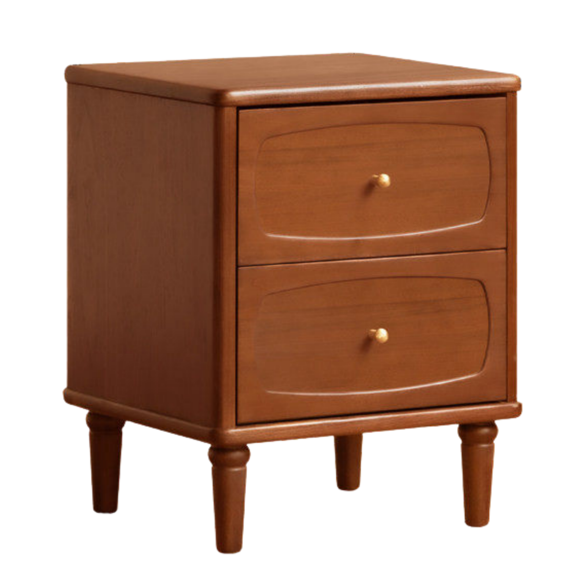 Black Walnut, Poplar Solid Wood French Retro Style Nightstand
