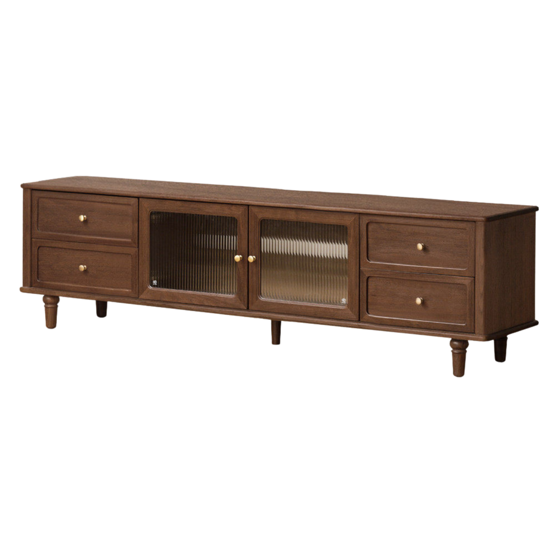 Black Walnut, Sandalwood Solid Wood American Retro Locker TV Cabinet.