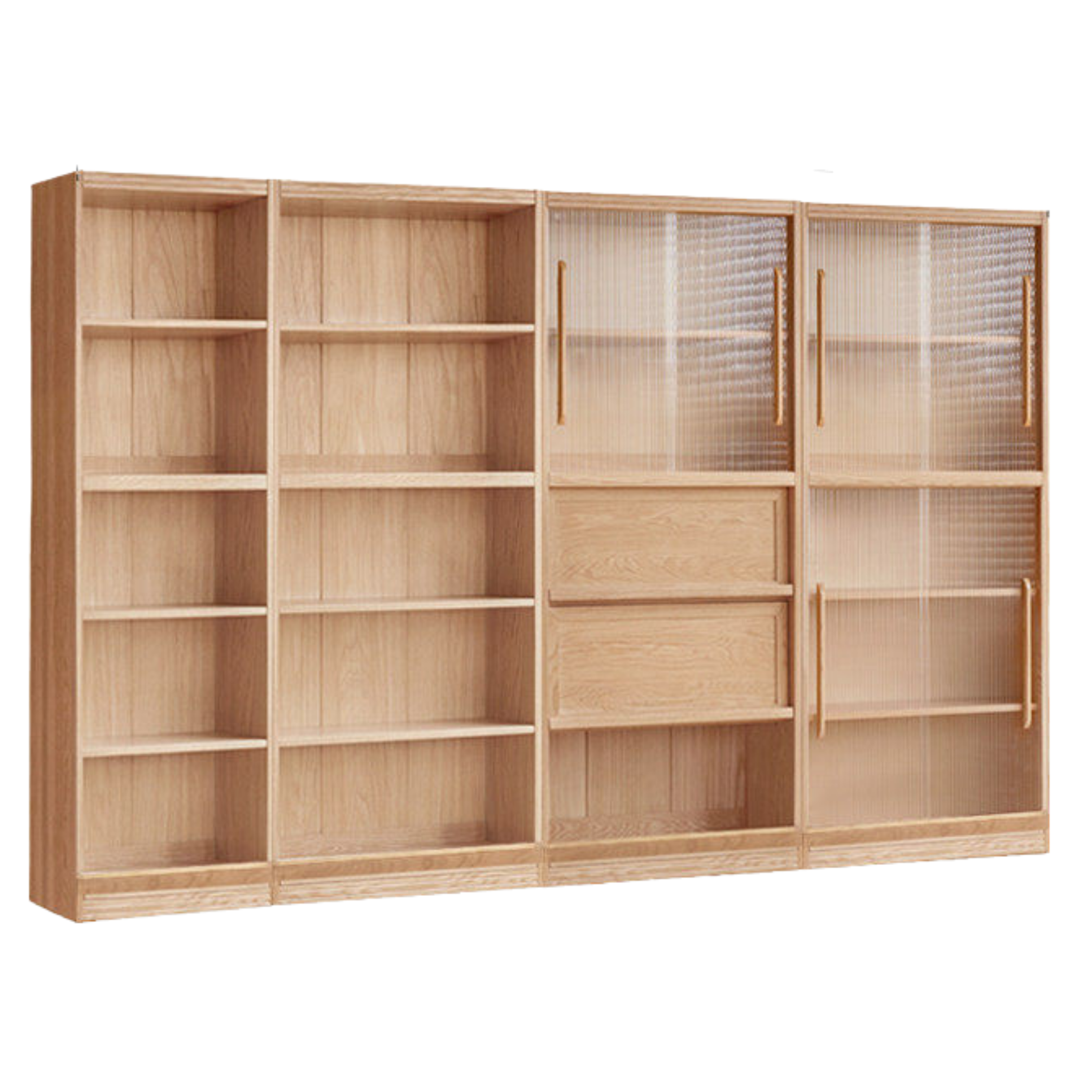 Ash, Oak, Cherry Solid Wood Bookshelf Integrated Wall-Mounted Minimalist