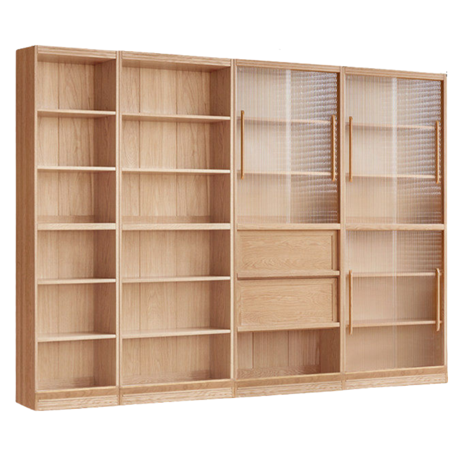 Ash, Oak, Cherry Solid Wood Bookshelf Integrated Wall-Mounted Minimalist