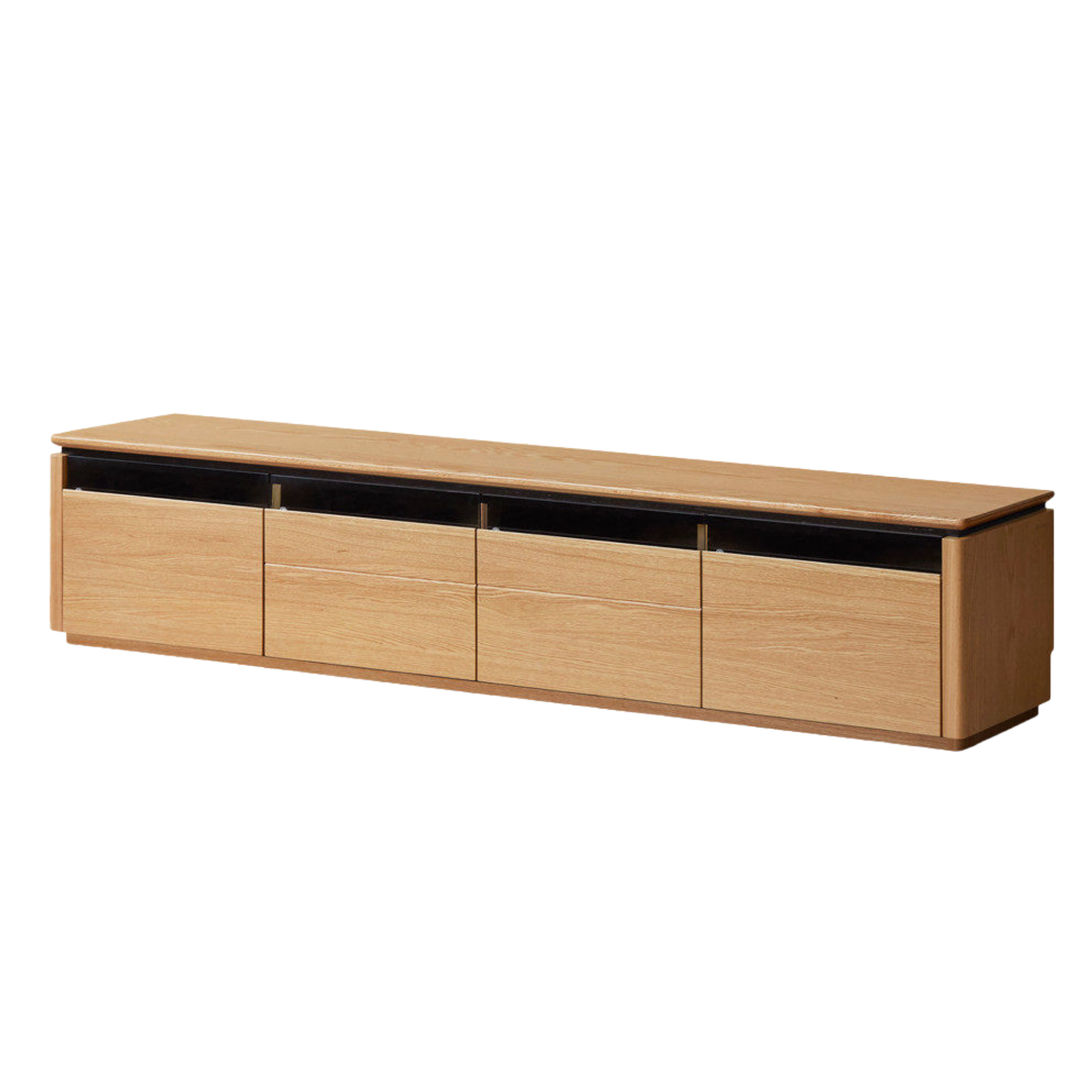 Oak Solid Wood TV Stand with Modern Minimalist Storage Design