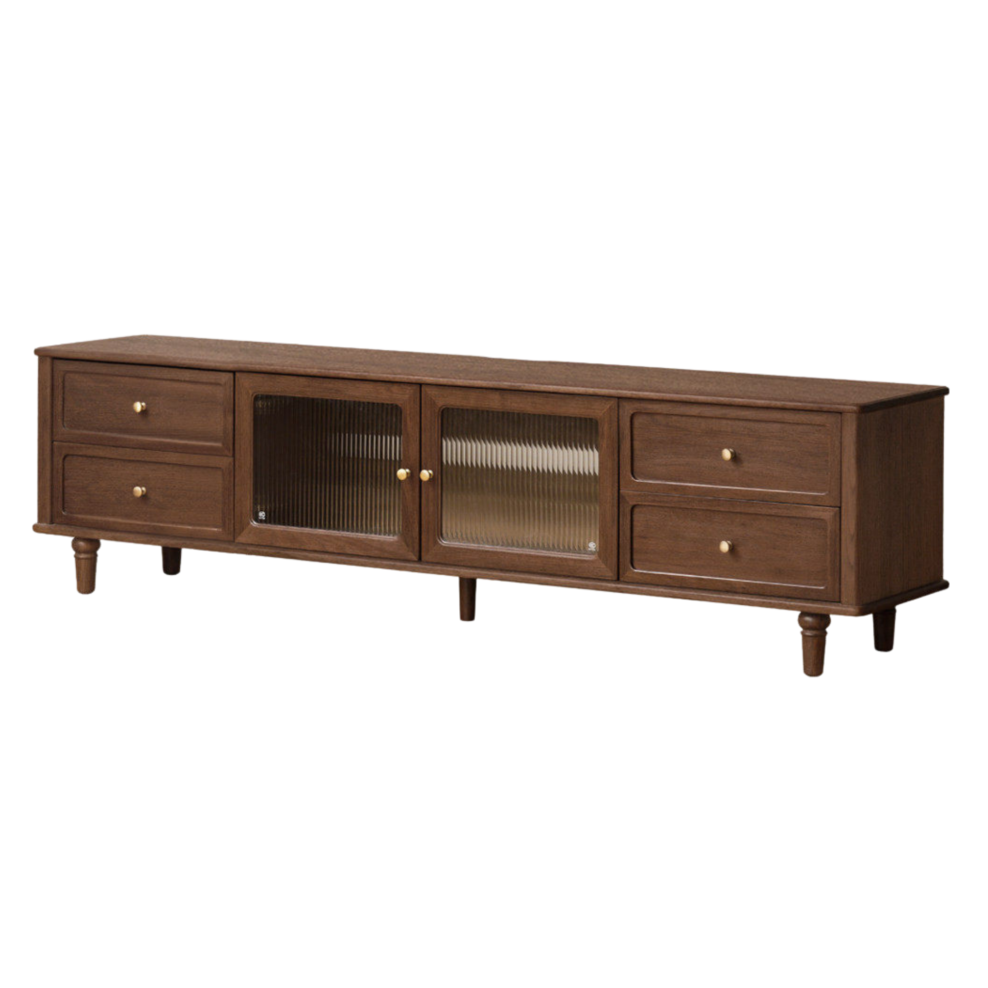 Black Walnut, Sandalwood Solid Wood American Retro Locker TV Cabinet.