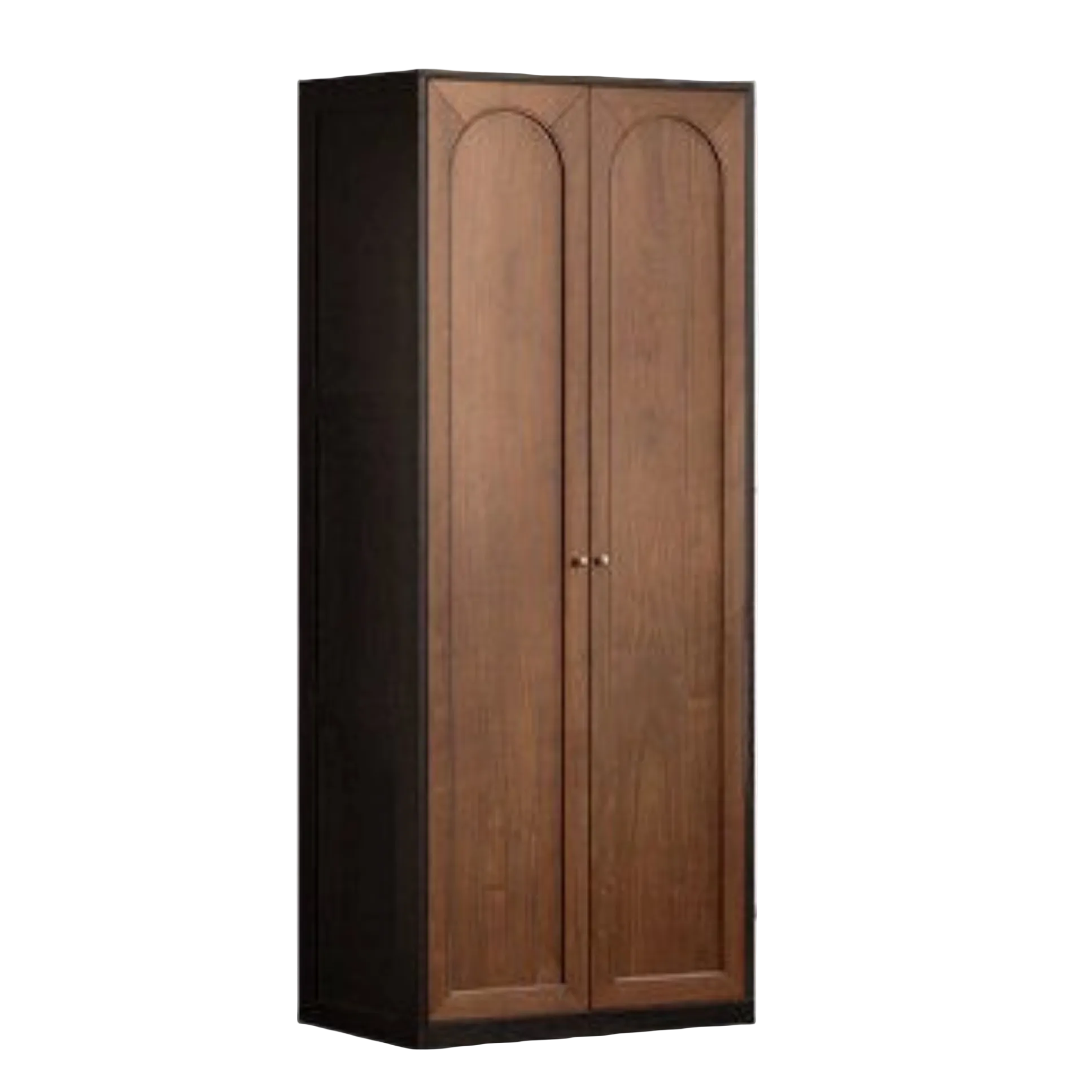 Black Walnut Solid Wood Wardrobe French Retro Style