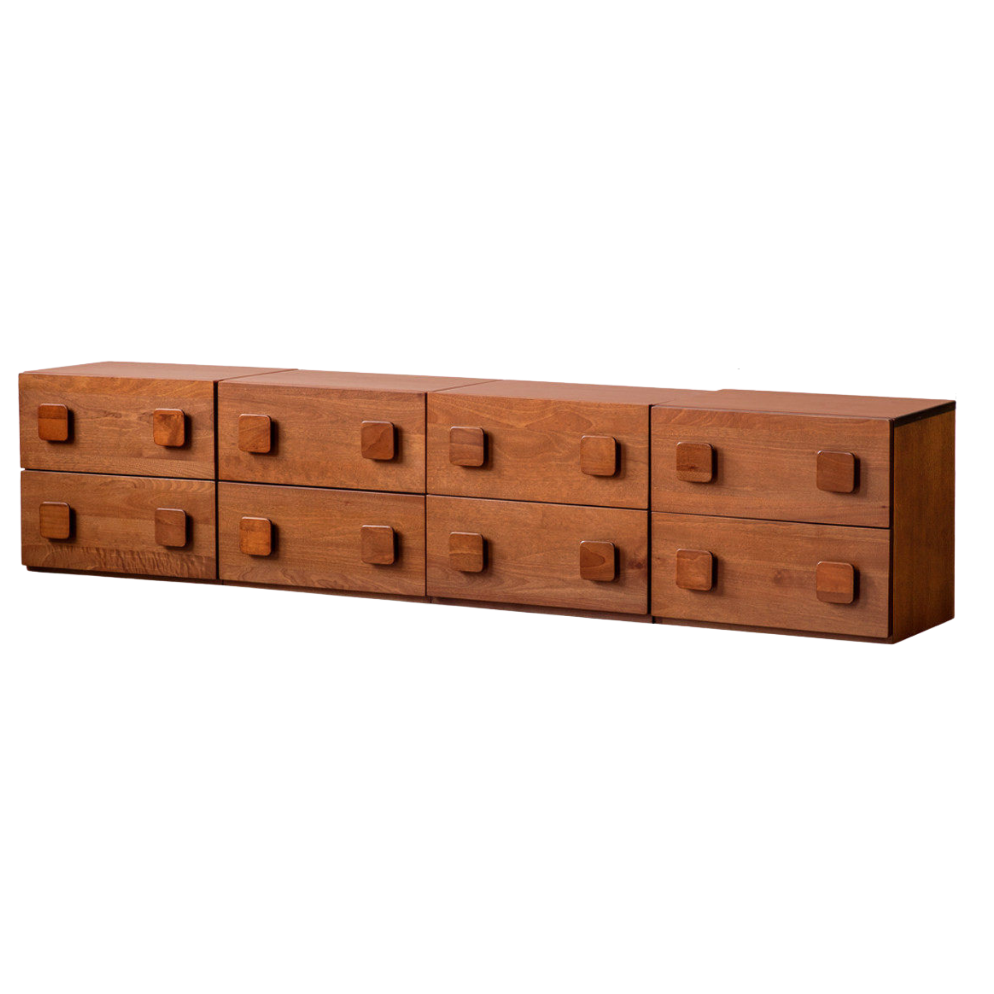 Poplar, Black Walnut, Ash, Cherry, Oak, Birch Solid Wood Retro Module Combination TV Cabinet.