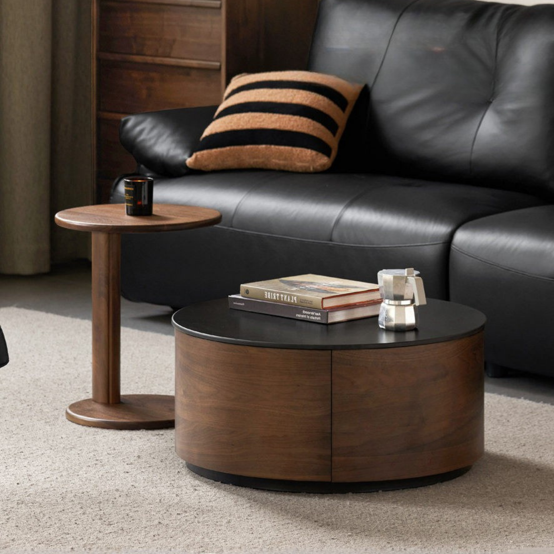 North American Black Walnut Solid Wood Italian Light Luxury Style Coffee Table