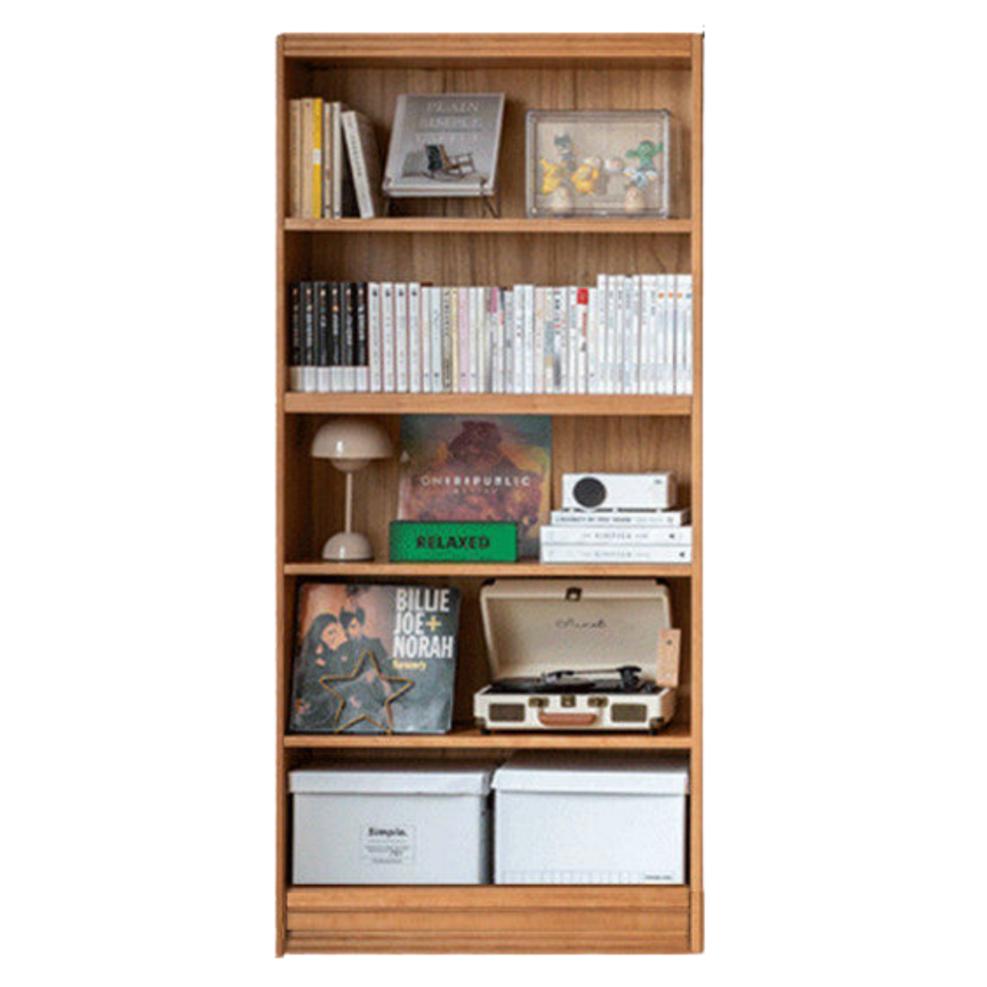 Ash, Oak, Cherry Solid Wood Bookshelf Integrated Wall-Mounted Minimalist