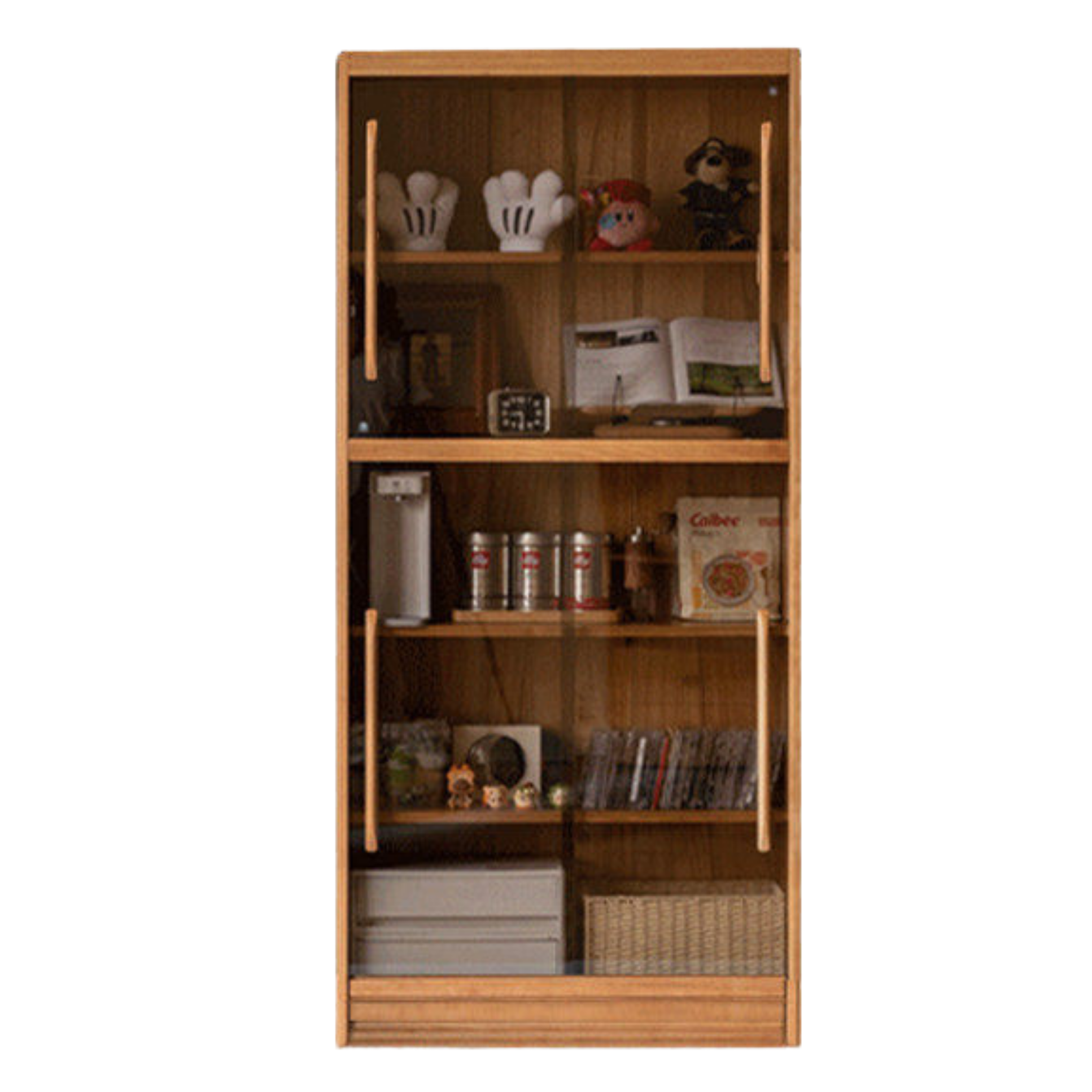 Ash, Oak, Cherry Solid Wood Bookshelf Integrated Wall-Mounted Minimalist