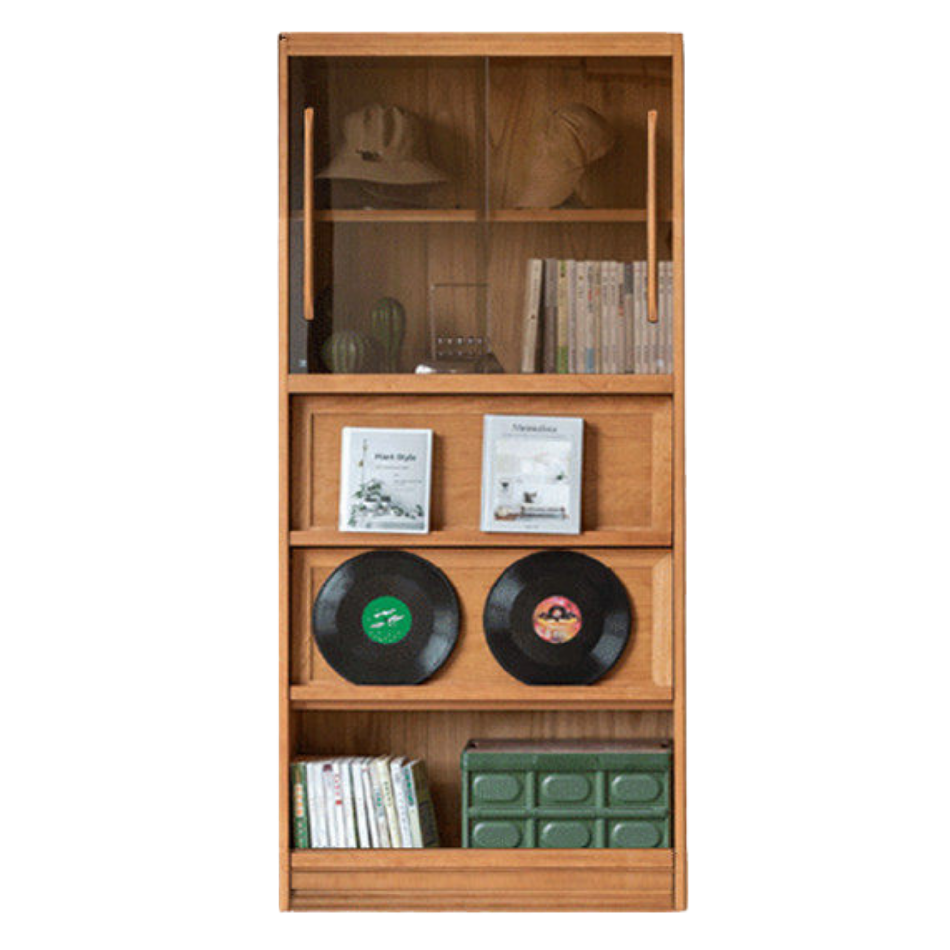 Ash, Oak, Cherry Solid Wood Bookshelf Integrated Wall-Mounted Minimalist