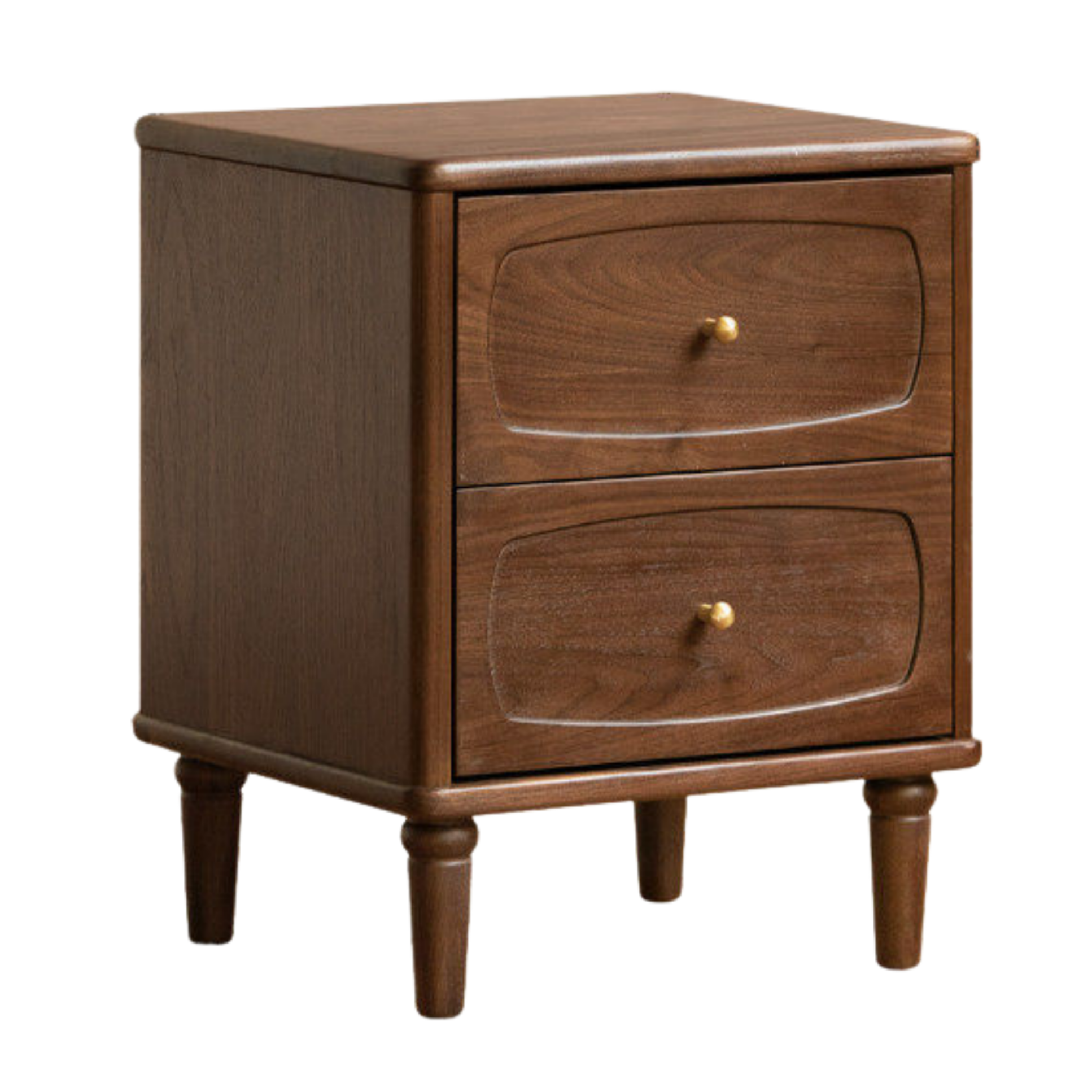 Black Walnut, Poplar Solid Wood French Retro Style Nightstand