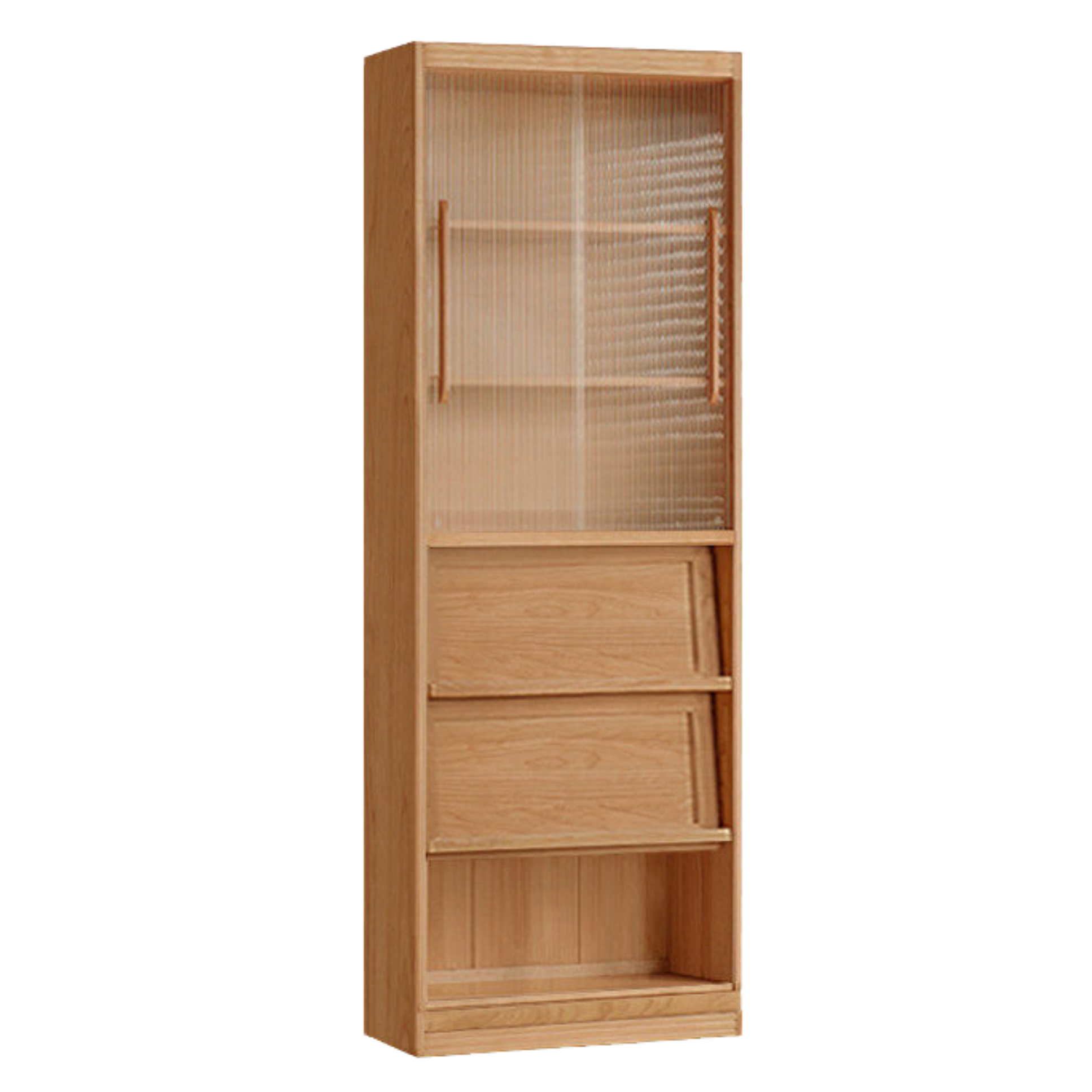 Ash, Oak, Cherry Solid Wood Bookshelf Integrated Wall-Mounted Minimalist