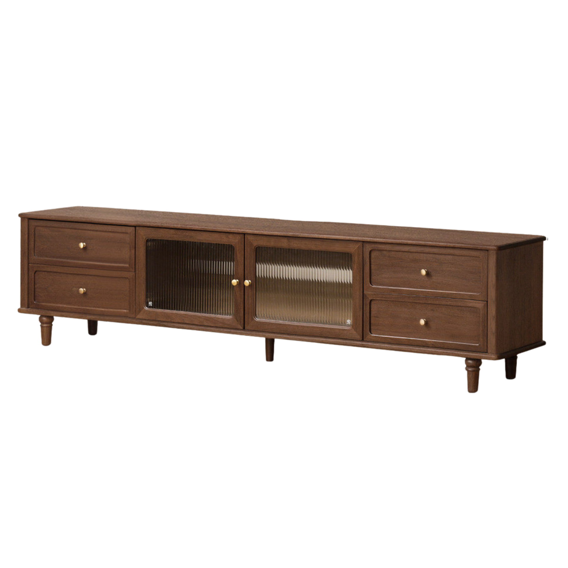 Black Walnut, Sandalwood Solid Wood American Retro Locker TV Cabinet.