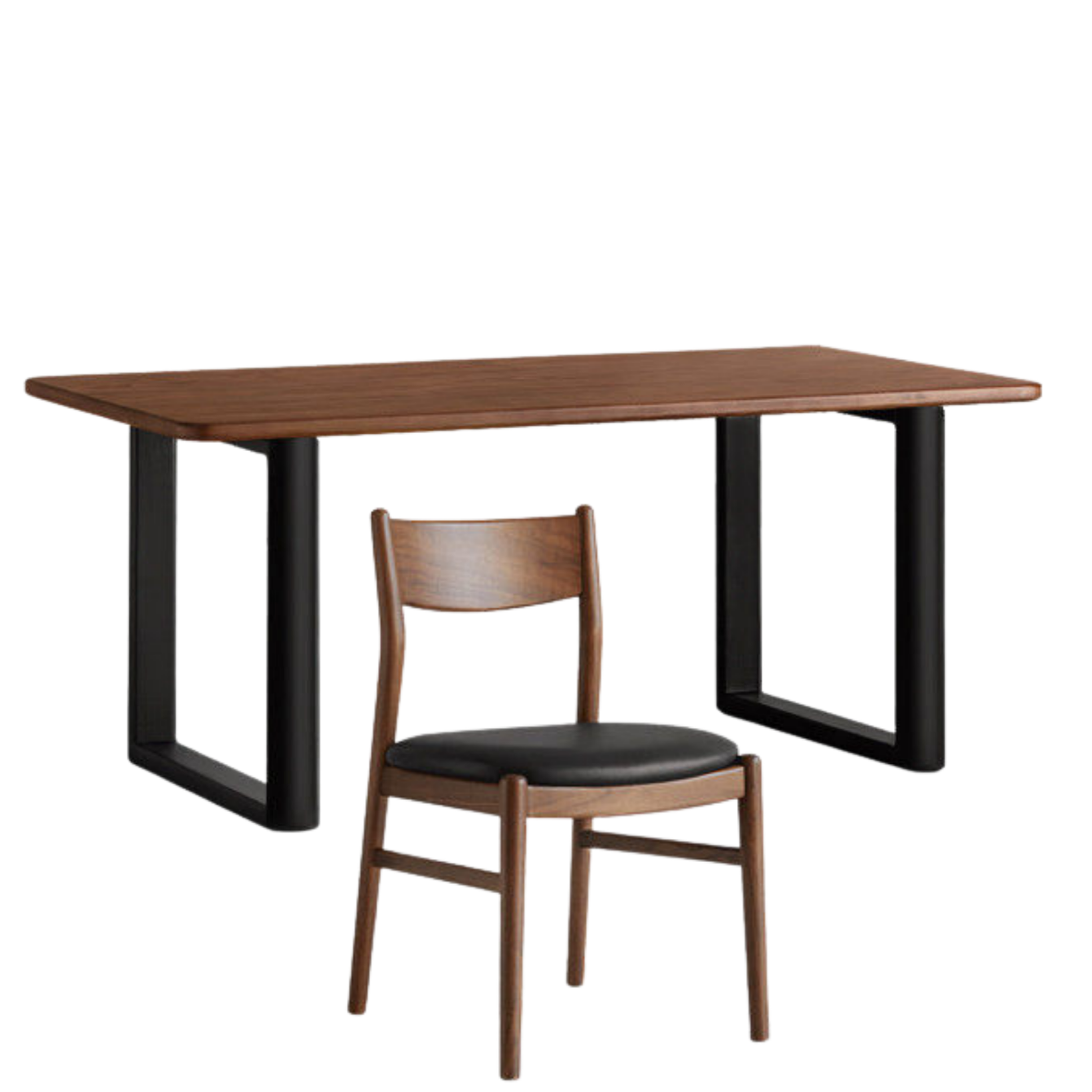 Black Walnut, Sandalwood Solid Wood Italian Light Luxury Dining Table