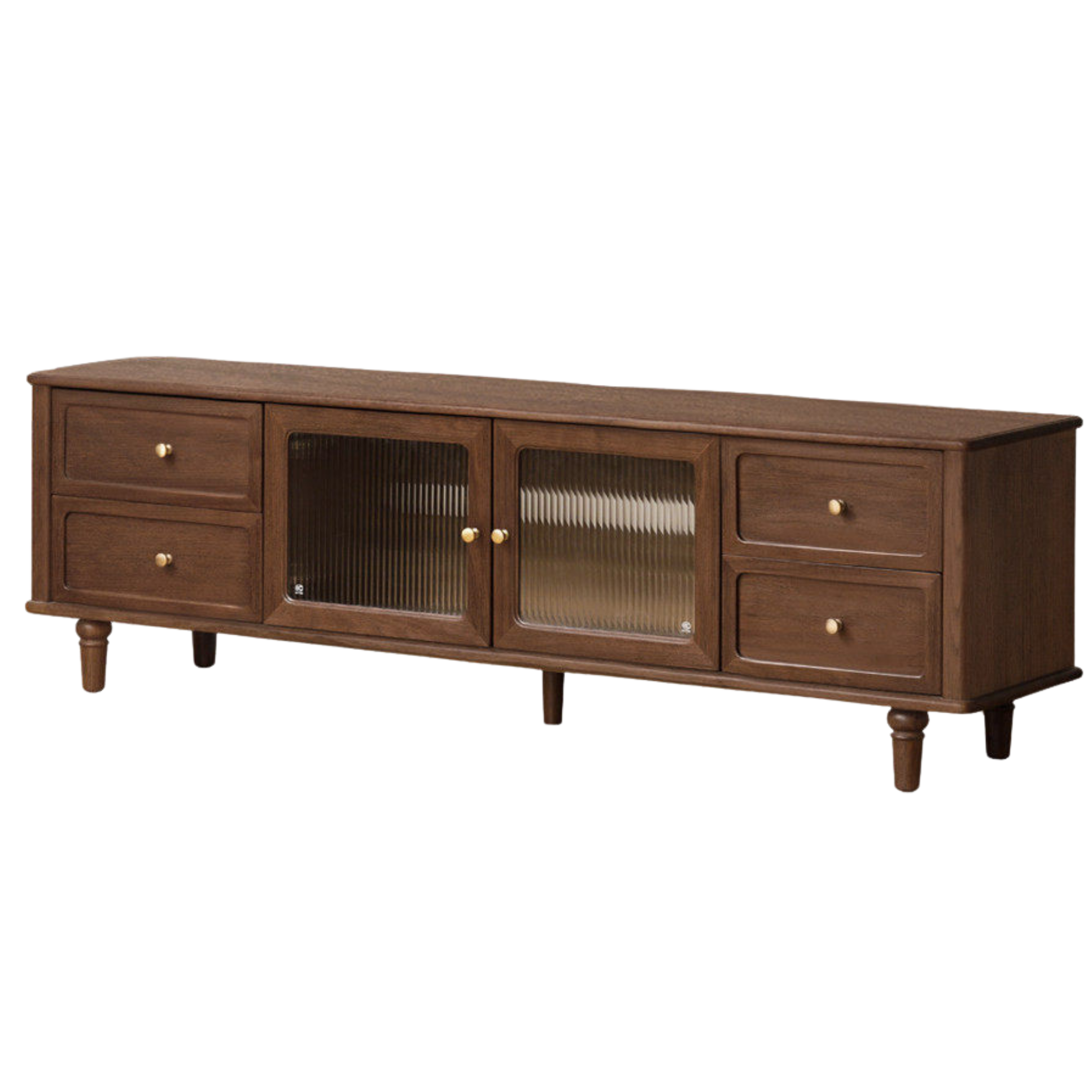 Black Walnut, Sandalwood Solid Wood American Retro Locker TV Cabinet.
