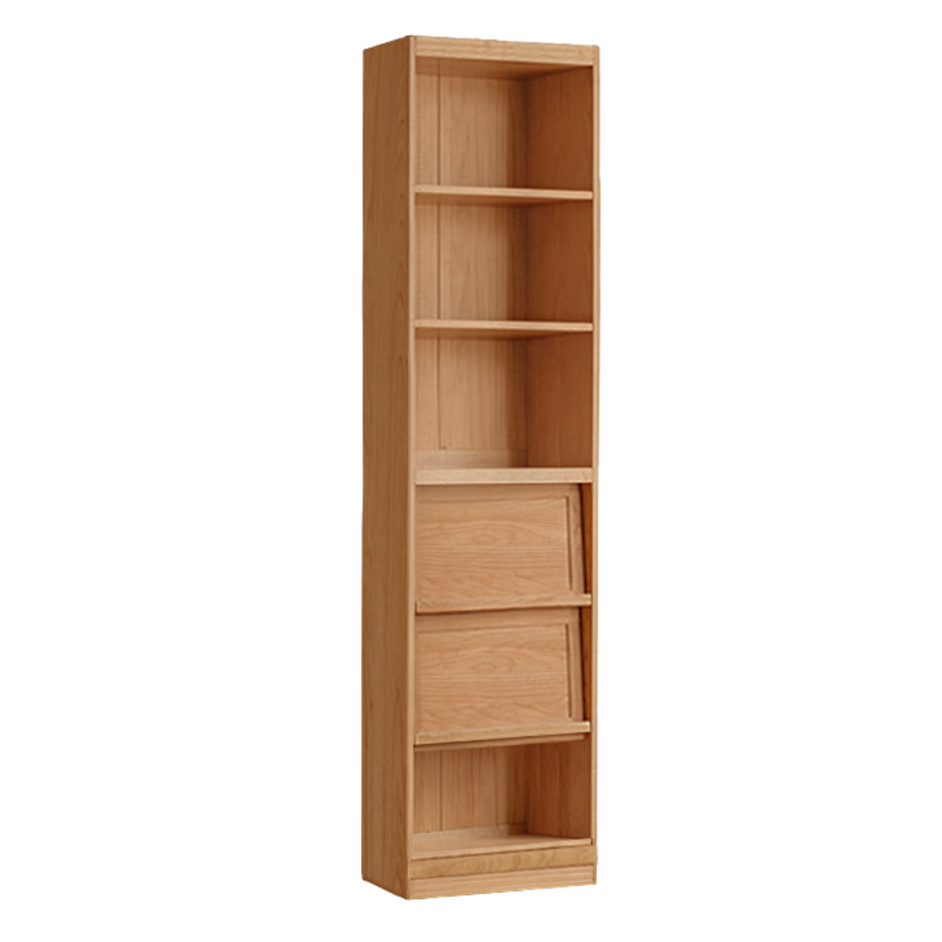Ash, Oak, Cherry Solid Wood Bookshelf Integrated Wall-Mounted Minimalist