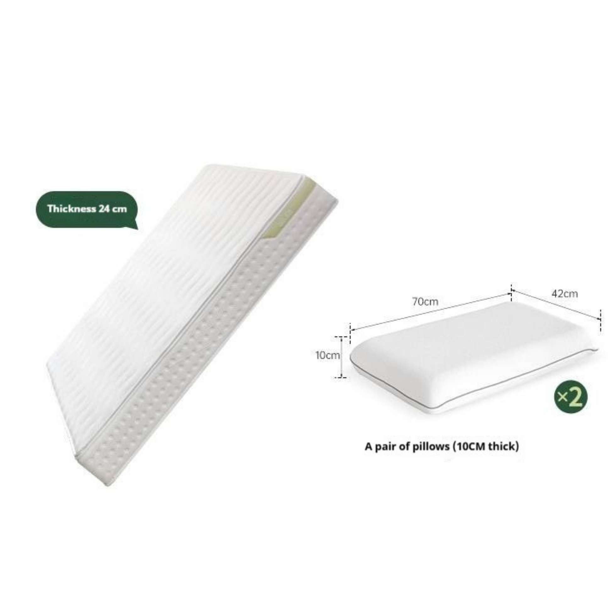 Zero-Glue Mattress: Customizable Home Mattress With Natural Coconut Fiber, Orthopedic Support, Firm Spring Base, And Latex Soft Layer, Dimensions: 22 cm, 23 cm 24 cm