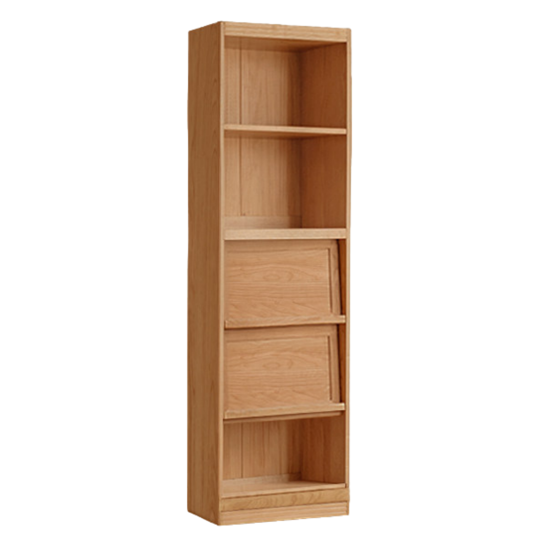 Ash, Oak, Cherry Solid Wood Bookshelf Integrated Wall-Mounted Minimalist